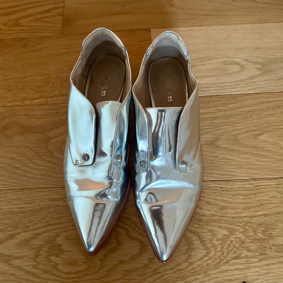 Joe's Jeans metallic silver loafers - Picture 2 of 6